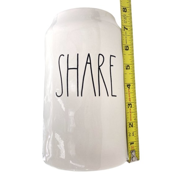 Rae Dunn SHARE CREAM & BLACK Ceramic Tall Share Canister LL NEW NO BOX - Picture 8 of 9